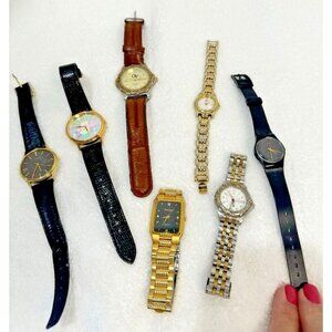 Lot of 7 Vintage Watches Swatch Gruen Citizen Wenger Mickey Mouse